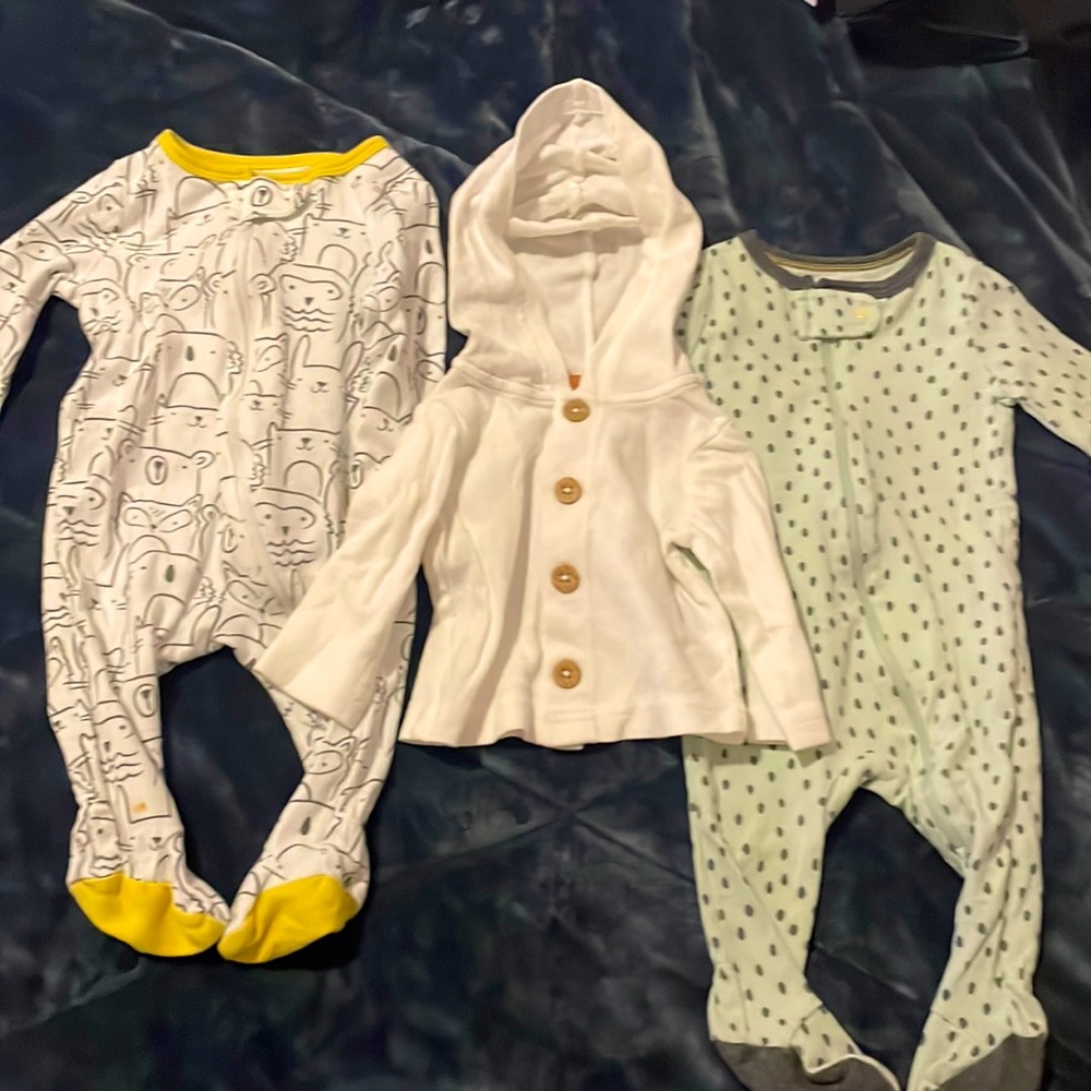 0-3 month baby boy onesies and sweater